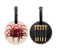 Bonita bolsa de almacenamiento de camiseta de golf negra con diseño de araña roja, bolsa de almacenamiento multifuncional para hombres, material de poliuretano duradero