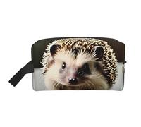 Bonita bolsa de aseo con estampado de erizo para hombre, bolsa de aseo de viaje, bolsa de cosméticos de gran capacidad para mujeres, White, Talla única