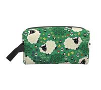 Bonita bolsa de aseo con estampado de ovejas de dibujos animados para hombres, bolsa de aseo de viaje de gran capacidad para mujeres, White, Talla única