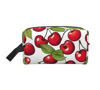 Bonita bolsa de aseo de viaje con estampado de cereza roja dulce 3, bolsa de maquillaje, bolsa de cosméticos, bolsa colgante para mujeres y hombres, gimnasio diario