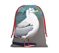 Bonita bolsa de cordón con estampado de gaviota, bolsa de regalo, regalo de evento reutilizable, bolsa de almacenamiento diaria S