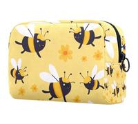 Bonita bolsa de cosméticos con diseño floral de Honey Bess para mujer, bolsa organizadora de maquillaje grande con cremallera, multicolor, 18.5x7.5x13cm/7.3x3x5.1in, Neceser