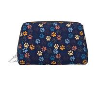 Bonita bolsa de cosméticos con estampado de huellas de perro para mujer, neceser de viaje, dormitorio, uso en la habitación, bolsas de maquillaje, organizador, Silver, One Size, Minimalista