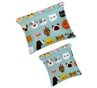 Bonita bolsa de cosméticos de bolsillo con diseño de rana, fresa, manzana, impermeable, sin cremallera, cierre automático, mini almacenamiento de viaje para auriculares y joyas, Multi 08, 7.1x5.8