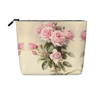 Bonita bolsa de cosméticos de una sola capa con estampado de vaca, bolsa de aseo de viaje, adecuada para viajes de negocios y uso diario., Rosa vintage rosa, Talla única