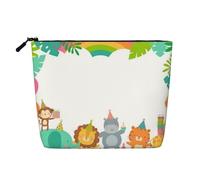 Bonita bolsa de cosméticos de una sola capa con patrón de camaleón, bolsa de aseo de viaje, adecuada para viajes de negocios y uso diario., Bonitos animales de dibujos animados, Talla única