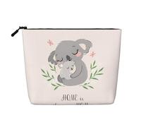 Bonita bolsa de cosméticos para mujer con estampado de koala mamá y bebé, bolsa de aseo de una sola capa, adecuada para almacenamiento diario, viajes y viajes de negocios., Lindo koala mamá y bebé