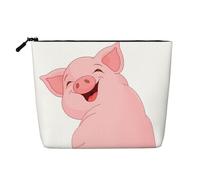 Bonita bolsa de cosméticos para mujer con patrón de perezoso, bolsa de aseo de una sola capa, adecuada para almacenamiento diario, viajes y viajes de negocios., Bonito cerdo rosa, Talla única