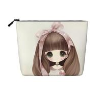 Bonita bolsa de cosméticos para mujer con patrón de perezoso, bolsa de aseo de una sola capa, adecuada para almacenamiento diario, viajes y viajes de negocios., Linda niña pequeña, Talla única