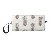 Bonita bolsa de cosméticos portátil con estampado de piña, estuche de almacenamiento de viaje, bolsa organizadora con cremallera para un acceso rápido