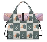 Bonita bolsa de deporte con estampado de erizo, compartimento para zapatos, fin de semana, bolsa de equipaje para gimnasio, yoga, viajes, color, L, Bolsa de viaje