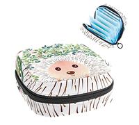 Bonita bolsa de época de erizo portátil, bolsa de almacenamiento de tampones para servilletas sanitarias, Varios colores, 4.7x6.6x6.6 in/12x17x17 cm