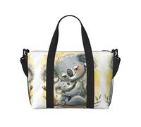 Bonita bolsa de gimnasio con estampado de koala mamá y bebé para mujer, bolsa de viaje para fin de semana, bolsa de viaje para artículos personales, Negro -, Talla única