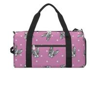 Bonita bolsa de gimnasio divertida con cara de Boston Terrier con compartimento para zapatos, bolsa de viaje para fin de semana, bolsa de yoga
