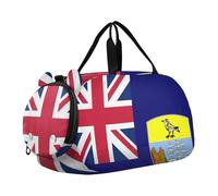 Bonita bolsa de gimnasio para niños con compartimento para zapatos, ligera, para fin de semana, baile, viajes, deportes, fitness y entrenamiento, Bandera de Santa Elena, Ascensión y Tristán Da, one