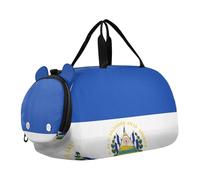Bonita bolsa de gimnasio para niños con compartimento para zapatos, ligera, para fin de semana, baile, viajes, deportes, fitness y entrenamiento, Bandera nacional de El Salvador, one size, Moderno