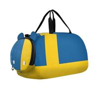 Bonita bolsa de gimnasio para niños, con compartimento para zapatos, ligera, para fin de semana o baile, para viajes, con bandera nacional de Suecia