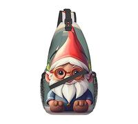 Bonita bolsa de hombro con estampado de peces dorados, mochila cruzada, bolsa de pecho, mochila para mujeres y hombres, viajes, senderismo, Lindo gnomo, Talla única