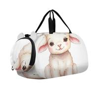 Bonita bolsa de lona con diseño de ciervos y bosque para niños, bolsa de viaje con compartimento para zapatos, Lindo cordero, Classic