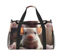 Bonita bolsa de lona con estampado de cerdo joven para viajes, fin de semana, bolsa de noche, bolsa deportiva para gimnasio para hombres y mujeres