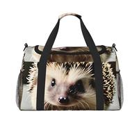 Bonita bolsa de lona con estampado de erizo para viajes, bolsa de hombro para fin de semana, bolsa de deporte para gimnasio para hombres y mujeres