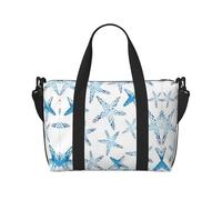 Bonita bolsa de lona con estampado de estrellas de mar, bolsa de hombro portátil, adecuada para fitness, viajes, etc.