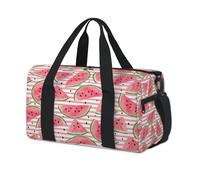 Bonita bolsa de lona deportiva a rayas de sandía, bolsa de fin de semana, bolsa de viaje casual, bolsa de lona para viajes, gimnasio, para niños, niñas, niños, mujeres y hombres