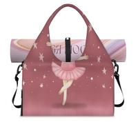 Bonita bolsa de lona deportiva con compartimento para zapatos, para fin de semana, para la noche, para gimnasio, yoga, viajes, color, L, Bolsa de viaje