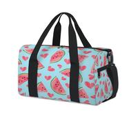 Bonita bolsa de lona deportiva con diseño de corazón de sandía, bolsa de fin de semana, bolsa de viaje casual, para viajes, gimnasio, para niños, niñas, niños, mujeres y hombres