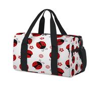 Bonita bolsa de lona deportiva con diseño de mariquita, para fin de semana, para la noche, informal, viajes, gimnasio, para niños, niñas, niños, mujeres y hombres