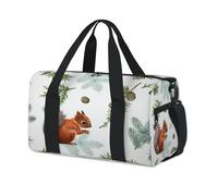 Bonita bolsa de lona deportiva de ardilla de invierno, divertida bolsa de fin de semana, bolsa de viaje casual, para viajes, gimnasio, para niños, niñas, niños, mujeres y hombres