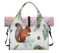 Bonita bolsa de lona deportiva de ardilla de invierno para mujeres y hombres, divertida bolsa de fin de semana con compartimento para zapatos, bolsa de equipaje para yoga, gimnasio, viajes, color, L,