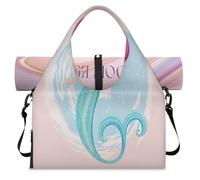 Bonita bolsa de lona deportiva de sirenita para mujeres y hombres, bolsa de fin de semana con compartimento para zapatos, bolsa de hombro para yoga, gimnasio, viajes, color, L, Organizador de bolsas
