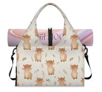 Bonita bolsa de lona deportiva de vacas con compartimento para zapatos, fin de semana, bolsa de equipaje para gimnasio, yoga, viajes, color, L, Bolsa de viaje