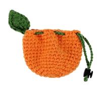 Bonita bolsa de mandarina - Paquetes de frutas de ganchillo con cordón de mandarina, monedero de ganchillo en forma de naranja, bonita cartera, monedero de fresa con acabado de punto de lana, bolsa de