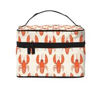 Bonita bolsa de maquillaje con estampado de cangrejo de río, bonitas bolsas de cosméticos para mujeres, bolsa organizadora de maquillaje de viaje grande