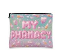 Bonita bolsa de maquillaje de cápsula de melocotón, bolsa de viaje con patrón de corazón juguetón para mujeres, divertido organizador pequeño con cremallera, bolsa de aseo diario para el cuidado de la