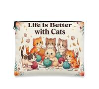 Bonita bolsa de maquillaje de fantasía, adorable bolsa de viaje para mujeres, organizador portátil de lona con cremallera, bolsa de aseo diario para el cuidado de la piel, 7 x 9 pulgadas