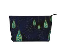 Bonita bolsa de maquillaje de pana Under The Night Sky, bolsa organizadora de cosméticos de viaje, Black, Talla única