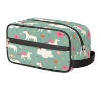 Bonita bolsa de maquillaje de unicornios para mujeres, hombres, niños, niñas, niños, niñas, niños, bolsa de lavado de unicornios mágicos, bolsa de aseo de viaje, artículos de aseo personal,
