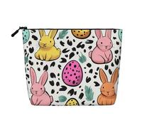 Bonita bolsa de maquillaje para bolso, cosméticos, viajes, casual, bolsa de almacenamiento con cremallera, Happy Easter Bunny 3, Talla única, Neceser de maquillaje