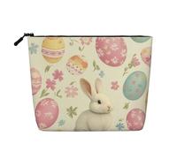 Bonita bolsa de maquillaje para bolso, cosméticos, viajes, casual, bolsa de almacenamiento con cremallera, Happy Easter Bunny 17, Talla única, Neceser de maquillaje