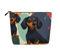 Bonita bolsa de maquillaje para bolso, cosméticos, viajes, casual, bolsa de almacenamiento con cremallera, Dachshund Dog 1, 24x17x5cm, Neceser de maquillaje