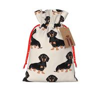 Bonita bolsa de Navidad con estampado de perro, bolsas con cordón para regalos de vacaciones, saco de Navidad, decoración de fiesta