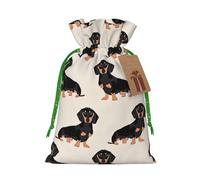 Bonita bolsa de Navidad con estampado de perro, bolsas con cordón para regalos de vacaciones, saco de Navidad, decoración de fiesta