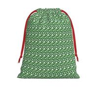 Bonita bolsa de regalo con estampado de hojas de palma verde, reutilizable, con cordón, decoración de fiestas, almacenamiento diario, celebraciones