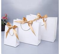 Bonita bolsa de regalo Kraft rosa Caja de regalo dorada para pijamas Ropa Libros Embalaje Bolsas de caja de papel con asa dorada Bolsa de regalo de papel Kraft-con bolsa, 10 piezas, L 35 x H 30 x W11
