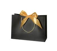 Bonita bolsa de regalo Kraft rosa Caja de regalo dorada para pijamas Ropa Libros Empaquetado Bolsas de caja de papel con asa dorada Bolsa de regalo de papel Kraft-negro, 10 piezas, L 35 x H 30 x W11c