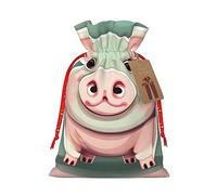 Bonita bolsa de regalo reutilizable de cerdo de orejas largas y diseño de cordón que hacen que tu regalo sea más delicado