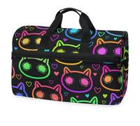 Bonita bolsa de viaje con diseño de gato de brujería de dibujos animados para hombres, mujeres, niños, niñas, adolescentes, bolsa de gimnasio deportiva de gran tamaño con compartimento para zapatos,